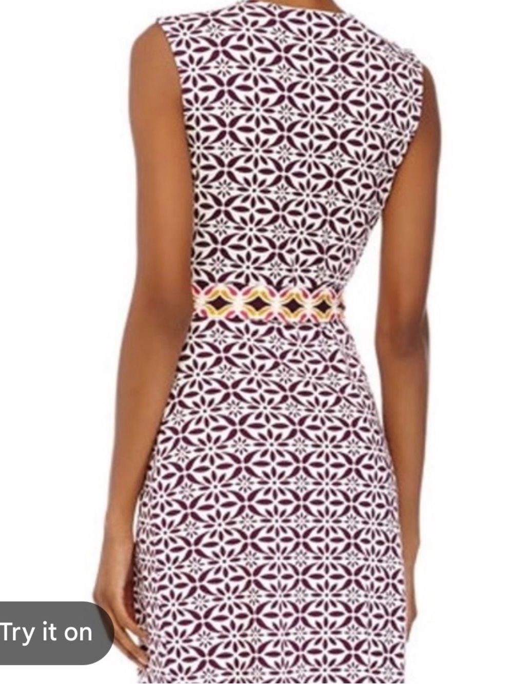 Vintage Diane Von Furstenburg Sleeveless Geometric Wrap Dress - Picture 2 of 6